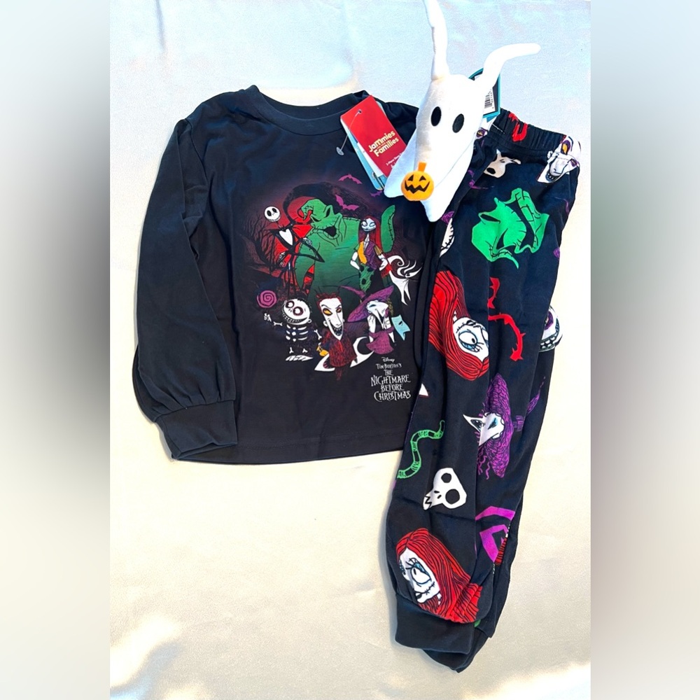 Disney Nightmare Before Christmas Pajama Set with Zero Plush – Size 4 🎃👻🎄